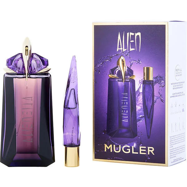 Alien Women Eau De Parfum Spray Refillable 3 oz & Eau De Parfum Spray 0.33 oz Mini