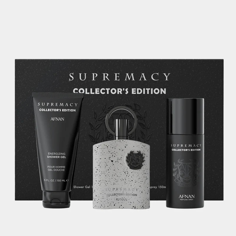 Afnan Supremacy Collectors EDP 3PCS SET /3.4 EDP SPRAY/5.0 DEO/ 5.0 S GEL